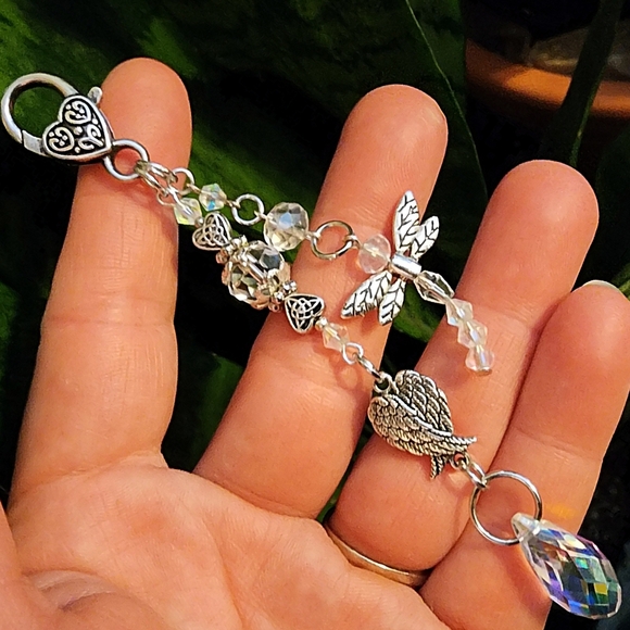 Angel PurseCharm Dragonfly BagCharm Celtic Heart Bag Clip on Crystal Suncatcher - Picture 12 of 16